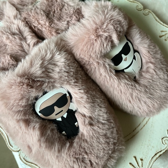 ‼️sold Karl Lagerfeld Paris Lucille fluffy slides size 10 new with tags - Picture 5 of 11